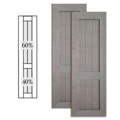 Custom Vinyl Country Style Shutters w/ Offset Bottom Mullion