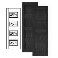 Custom Vinyl Classic Panel Shutters w/ Triple Mullion