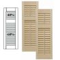 Traditional Wood Open Louver Shutters w/ Offset Top Mullion w/ Faux Tilt Rod