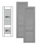 Traditional Composite Louver Shutters w/ Offset Bottom Mullion, Installation Brackets Included