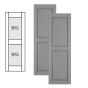 Traditional Composite Raised Panel Shutters w/ Center Mullion, Installation Brackets Included