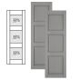 Traditional Composite Raised Panel Shutters w/ Double Mullion, Installation Brackets