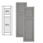Traditional Composite Raised Panel Shutters w/ Offset Top Mullion, Installation Brackets Included