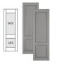 Traditional Composite Raised Panel Shutters w/ Offset Bottom Mullion, Installation Brackets Included