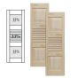 Traditional Wood Panel w/ Center Open Louver - Double Mullion