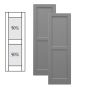 Traditional Composite Flat Panel Shutters w/ Center Mullion, Installation Brackets Included