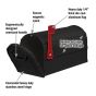 7 1/2"W x 9 1/2"H x 20 1/2"D, Heavy Duty Rural Mailbox