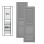 Traditional Composite Raised Panel Over Louver Shutters w/ Center Mullion, Installation Brackets Included