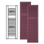 Custom Vinyl Louvered Shutters w/ Offset Top Mullion