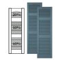Custom Vinyl Louvered Shutters w/ Offset Top Double Mullion