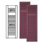 Custom Vinyl Louvered Shutters w/ Offset Top Mullion