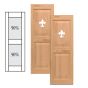 Traditional Wood Raised Panel Shutters w/ Center Mullion & Cutout