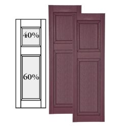 Custom Vinyl Raised Panel Shutters w/ Offset Top Mullion