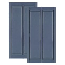Double Wide Vinyl Raised Panel Shutters w/ Center Mullion