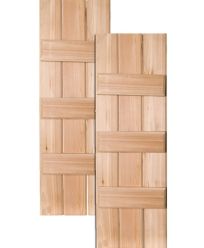 Cottage Style Wood Joined Board-n-Batten Shutters w/ Three Battens