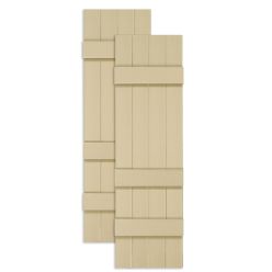 Custom Closed Board & Batten Vinyl Shutters w/ Offset Bottom Crossbar