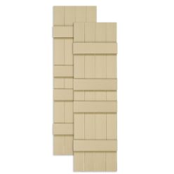 Custom Closed Board & Batten Vinyl Shutters w/ Double Offset Crossbar