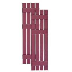 Custom Open Board & Batten Vinyl Shutters w/ Offset Top Crossbar