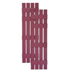 Custom Open Board & Batten Vinyl Shutters w/ Offset Double Offset Crossbar