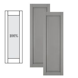 Traditional Composite Raised Panel Shutters w/ Full Panel, Installation Brackets Included