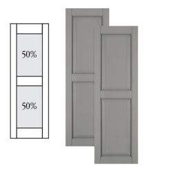 Traditional Composite Raised Panel Shutters w/ Center Mullion, Installation Brackets Included