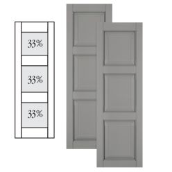 Traditional Composite Raised Panel Shutters w/ Double Mullion, Installation Brackets