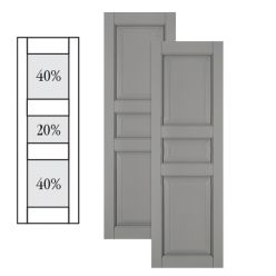Traditional Composite Raised Panel Shutters w/ Double Center Mullion, Installation Brackets Included