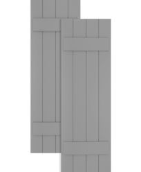 Traditional Composite Board-n-Batten Shutters w/ Two Battens, Installation Brackets Included