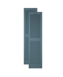 MID-AMERICA Standard Size Premium Vinyl Open Louver Shutter, w/Installation Shutter-Loks