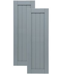 Traditional Composite Framed Board-n-Batten Shutters w/ Full Board, Installation Brackets Included