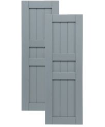 Traditional Composite Framed Board-n-Batten Shutters w/ Double Center Mullion, Installation Brackets Included