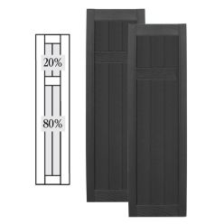 Custom Framed Closed Board & Batten Vinyl Shutters w/ Top Mullion