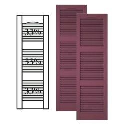 Custom Vinyl Louvered Shutters w/ Double Mullion