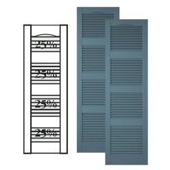 Custom Vinyl Louvered Shutters w/ Triple Mullion