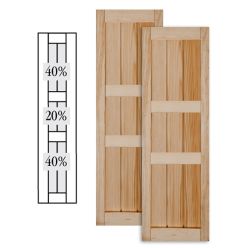 Traditional Wood V Groove Shutters w/ Double Center Mullion
