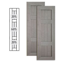 Custom Vinyl Country Style Shutters w/ Double Offset Mullion