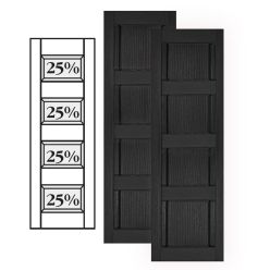 Custom Vinyl Classic Panel Shutters w/ Triple Mullion