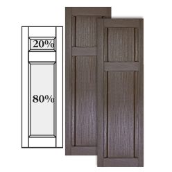 Custom Vinyl Classic Panel Shutters w/ Offset Top Mullion