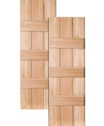 Cottage Style Wood Joined Board-n-Batten Shutters w/ Three Battens