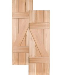 Cottage Style Wood Joined Board-n-Batten Shutters w/ Z bar