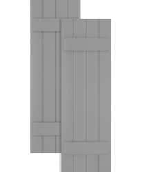 Traditional Composite Board-n-Batten Shutters w/ Two Battens, Installation Brackets Included