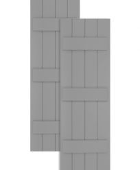 Traditional Composite Board-n-Batten Shutters w/ Three Battens, Installation Brackets Included