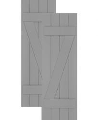 Traditional Composite Board-n-Batten Shutters w/ Z Bar, Installation Brackets Included