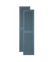 MID-AMERICA Standard Size Premium Vinyl Open Louver Shutter, w/Installation Shutter-Loks