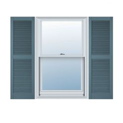 Custom Size Premium Vinyl Open Louver Window Shutters, w/Shutter-Loks (Per Pair) 