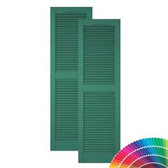 Painted Custom Color Vinyl Louvered Shutters