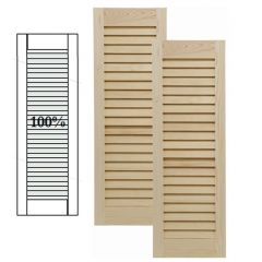 Traditional Wood Open Louver Shutters w/ Full Louver