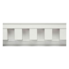 6 13/16 in. H x 3 1/8 in. P Square Tooth Dentil Trim, 4 ft. Length, Fade-Resistant Vinyl, (8/pack)