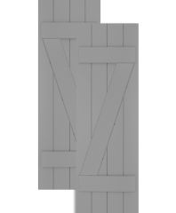 Traditional Composite Board-n-Batten Shutters w/ Z Bar, Installation Brackets Included