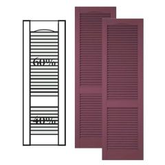 Custom Vinyl Louvered Shutters w/ Offset Bottom Mullion